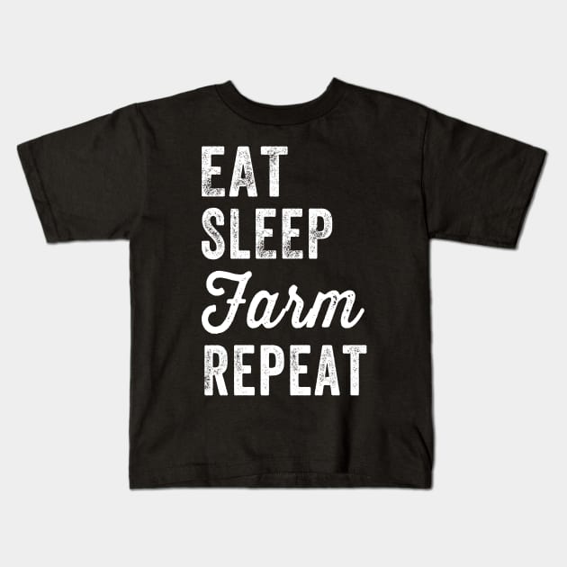 Eat sleep farm repeat Kids T-Shirt by captainmood